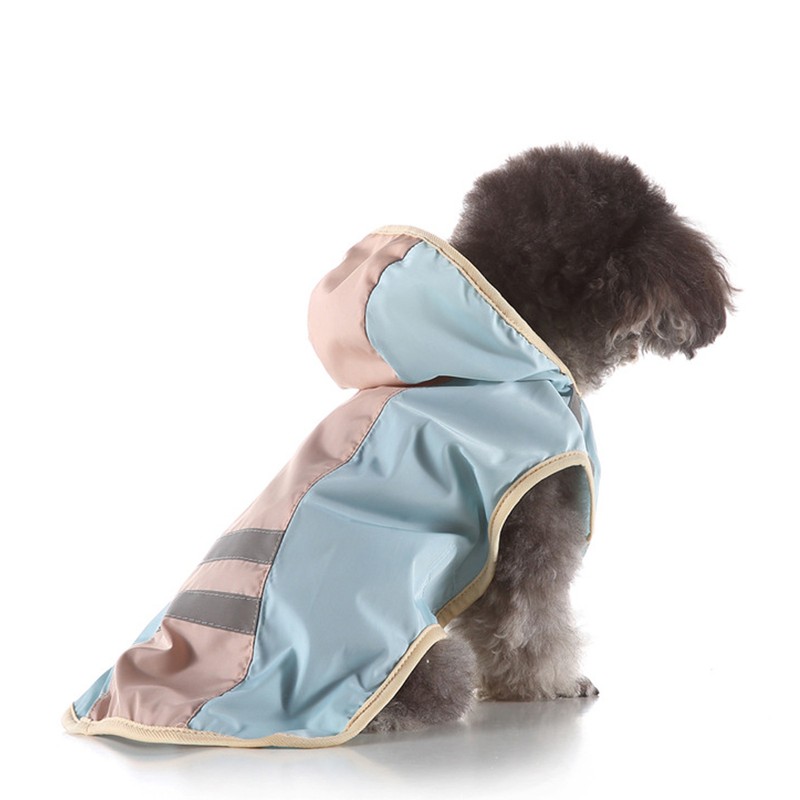Dog Raincoat Waterproof Adjustable Lightweight Pet Rain Jacket with Safety