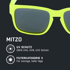 ALPINA Mitzo Mirrored and Shatterproof Sunglasses with 100% UV Protection for Children, Neon Yellow