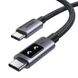 UGREEN Uno - Cable USB C a USB C de 100 W, cable de carga rápida tipo C con pantalla LED para iPhone 17/17 Air/17 Pro/17 Pro Max/16, MacBook Pro/Air, 