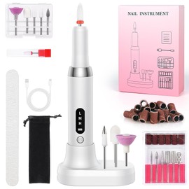 Wireless Portable Nail Cutter 12 in 1 Professional Manicure Pedicure Set, Electric Nail File 20000 rpm Adjustable Speed and Direction Cutter for Gel Nails Acrylic Nails Natural Nails Cuticles