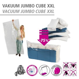 WENKO Jumbo Cube XXL, 2er Set, Vakuum Aufbewahrungsbeutel, Transparent, 180 x 90 x 50 cm, 69733800