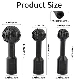 Sphere Rotary Burr, 5/8-11 Thread Ball Gouge Attachment for Wood Hollowing