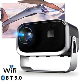 K6 Mini Portable Projector 4K Decoding Keystone Correction Voice Control Up to 116 Inch Large Screen for Office Use with Audio Features - Digital Watch Deep Space Color astronaut projector - Color: Deep space color
