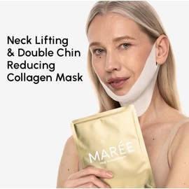 MAREE V Line Lifting Mask with 24K Gold – Deep Collagen Face Mask for Women – Jawline Shaper Mask with Retinol & Hyaluronic Acid – Neck Tightening & F