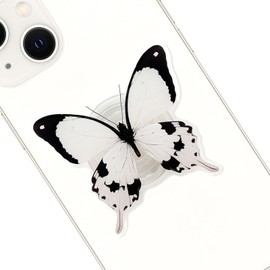 Butterfly Phone, Rare Butterfly, Swallowtail Butterfly, Blue Butterfly, Cute Butterfly Holder, Transparent Resin Elasticity Holder (White)