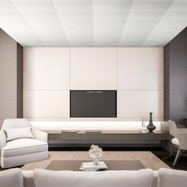 UMIACOUSTICS 6 Pcs Acoustic Panels 23.6” x 23.6” x 0.6” Flame Retardant Sound Absorbing Panels for Wall, Drop Ceiling Tiles. (White)