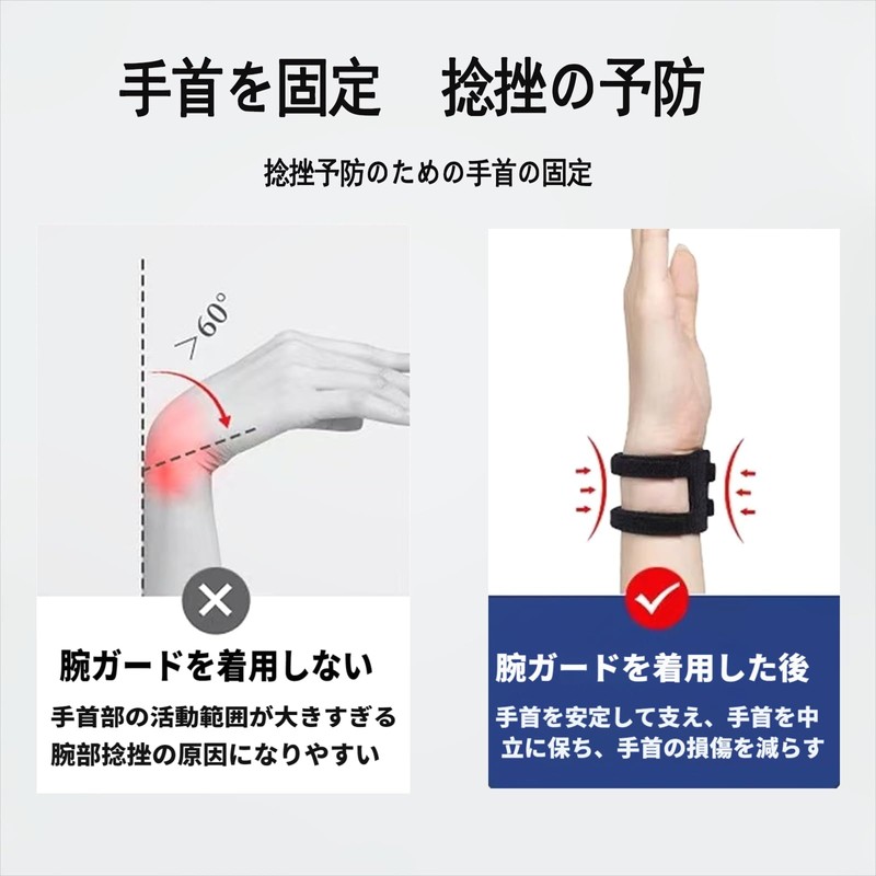 Clcyricher Wrist Support, TFCC Damage Prevention, Sports Wristband, Left &