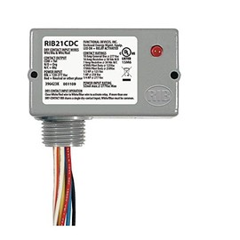 Functional Devices RIB21CDC Dry Contact Relay, 10 Amp SPDT, Class 2 Dry Contact Input, 120-277 Vac Power Input, NEMA 1 Housing