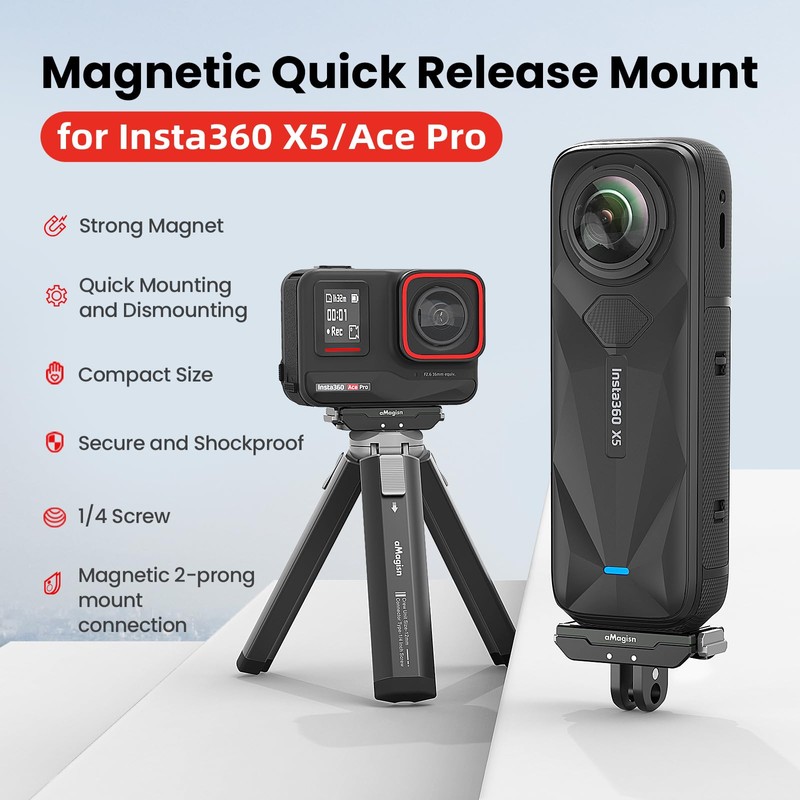 Taoricup Compatible Insta360 Ace/Insta360 Ace Pro Magnetic Mount GoPro Mount