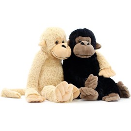 Promotion Pets 2 Fluffy Plush Monkeys 71 cm Length with Long Arms Cute Ideal for Kids in Cuddly Set