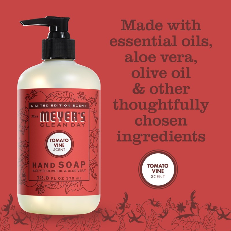 MRS. MEYER'S CLEAN DAY Liquid Hand Soap, Tomato Vine Scent,