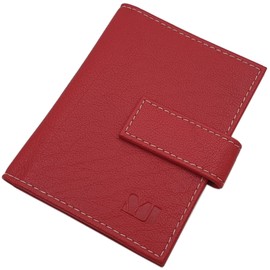 myledershop MJ-Design-Germany XXL Buffalo Leather Credit Card Case with RFID and NFC Protection (Black), red, Credit card sleeve