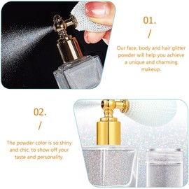 Amosfun Spray Multiuso Efecto Brillante de Purpurina Corporal Plateada para Maquillaje y Cuerpo Adecuado para Fiestas y Celebraciones