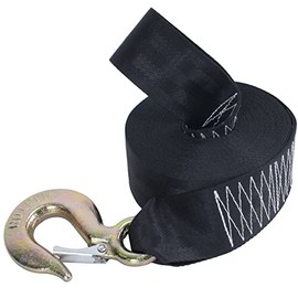 Boat Trailer Winch Strap Safety with Snap Hook for Towing Vehicles, Boats and Jet Ski | Black Winch Strap for Boat Trailer, Hand Winch Â Straps, Trailer Winch Replacement Straps