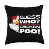 Guess Who Chicken Poo: Funny Chickens Jokes Chicken Memes Throw