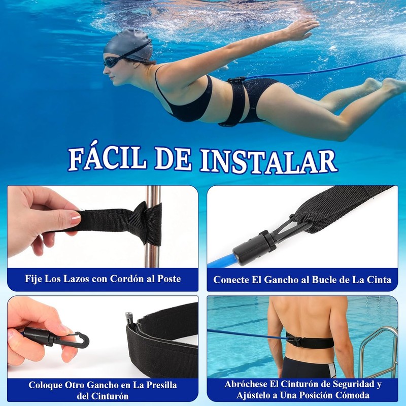 Cinturón de Entrenamiento para Natación 4M, Banda Elástica de Resistencia