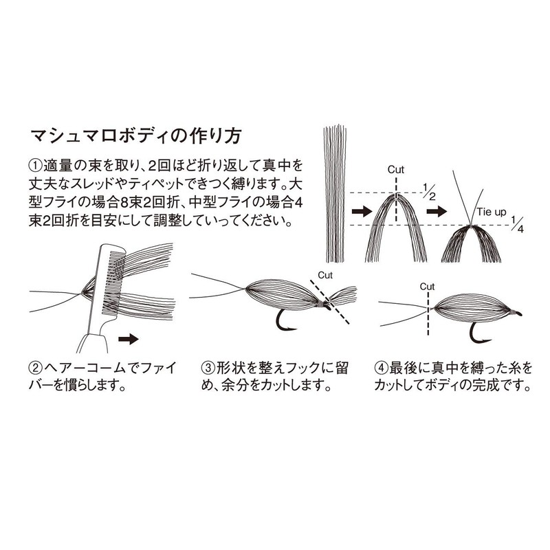 TIEMCO Shimazaki Marshmallow Fiber Fine #10 Black