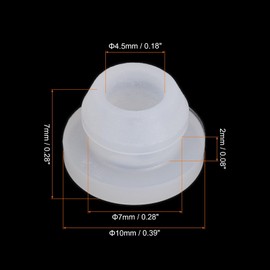 sourcing map 20Pcs Snap Rubber Grommet Plug Mount Dia 7mm ID 4.5mm Narrow Groove Width 2mm Seal Anti-Scratch for Electrical Box Cable Pipes Transparent