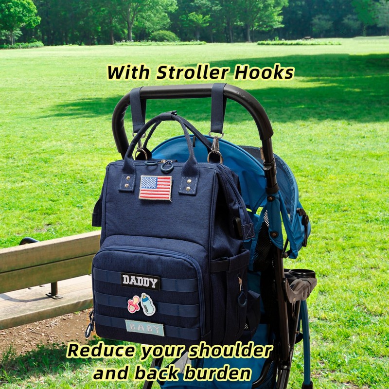 QWREOIA Diaper Bag Backpack for Dad and Mom with USB