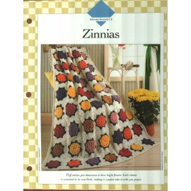 Vanna NEW ZINNIAS FLOWERS AFGHAN HOME DECOR VANNA'S CLUB CROCHET PATTERN INSTRUCTIONS