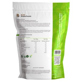 Wheatgrass en Polvo 100% Orgánico | Contiene 250 g | Wheatgrass Organic Powder | BULK SUPERFOODS | Pasto de Trigo en Polvo Orgánico | Planta de Trigo | Libre de Gluten | Gluten Free