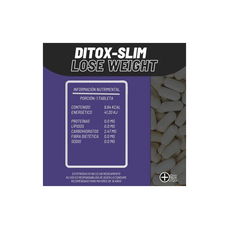 Suplemento Detox Control De Peso 100 Tabletas More Than Pure