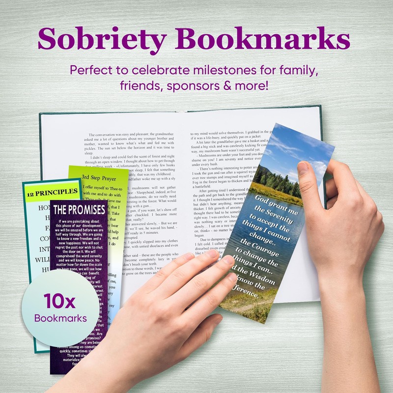 Alcoholics Anonymous/ 12 Step Recovery Laminated Bookmarks Set of 20-Sobriety