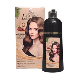 Canabella Hair Color Shampoo (Light Brown) – Argan Oil, Avocado & Keratin | No Ammonia | Perfect Grey Coverage | Hair Moisturizing & Nourishment | Easy At-Home Application