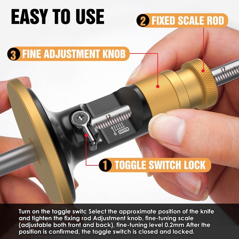 Loodmeo Wheel marking gauge, Newly Unique movable blade,0.2 mm precision,woodworking
