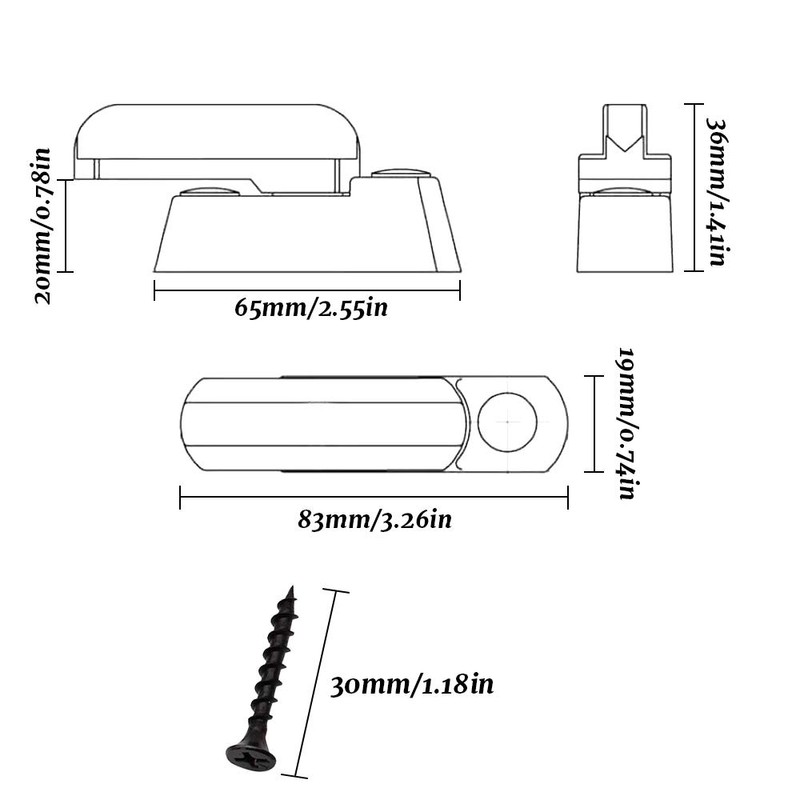 Dylan-EU 4pcs White Metal Window Lock Security Lock Front Door