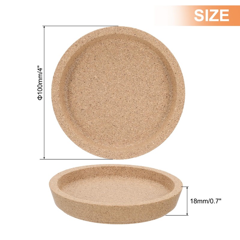 uxcell 4pcs Cork Coaster with Lip for Drinks Absorbent, 4