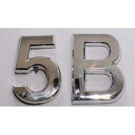 BUILDINGSIGNS.COM Apartment Number 5B Sign/Mailbox Number Sign,  (Silver,3D,...