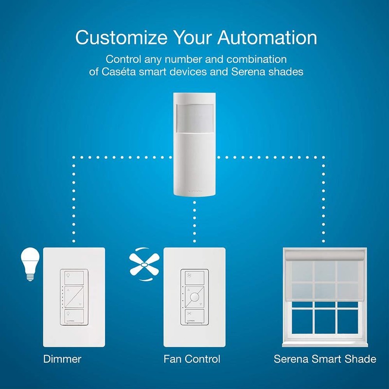 Lutron Caseta Smart Lighting Vacancy Motion Sensor, Manually Turns On,