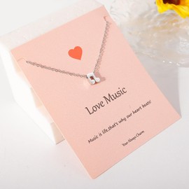 Your Always Charm Music Note Necklace for Women Music Festival Outfits Women Music Lovers Gifts for Women With Meaning Card