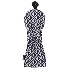 Andux 4Pack/set Golf 460cc Driver Fairway Woods Hybrids Club Head Covers with Artistic Pattern (Black and white triangle)