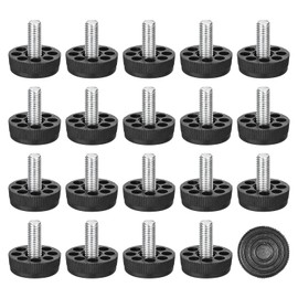 uxcell Adjustable Furniture Levelers, 24Pcs M8x20mm Furniture Leveling Leg Screw in Threaded Furniture Glide Leveling for Table, Chair, Furniture Legs, Black