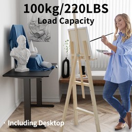 TIQLAB Standing Desk 47 x 24 inch, Electric Height Adjustable Desk with Splice Board, Stand Up Desk with Casters, Sit Stand Desk Computer Desk for Home Office, Black Frame/Black Top