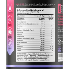 B Life Vitaminas para el Cabello de Mujer con 180 Cápsulas | Mezcla con Colágeno, Biotina, Ácido Hialurónico, Vitamina C y más Ingredientes Claves | Cabello, Piel y Uñas | Womens HR