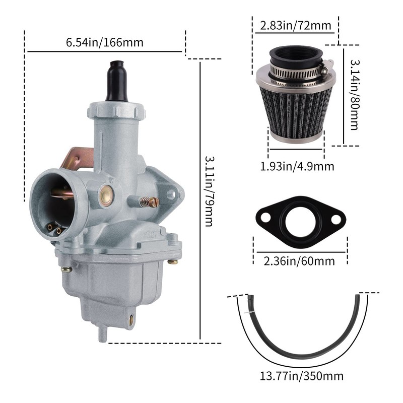SOLLON PZ27 Carburettor Replacement for Engine CG 125cc 150cc 200cc