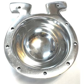 Home Design Chrome Metal Bowl Horseshoe Heavy Metal Design for Home and Office Decoration
