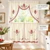Christmas Kitchen Curtains Valance 3 Piece Set(Beige)