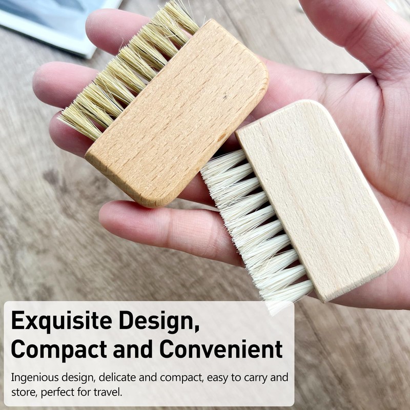 Natural Beech Wood Nail Brush Non-Slip Hand and Toenail Cleaning