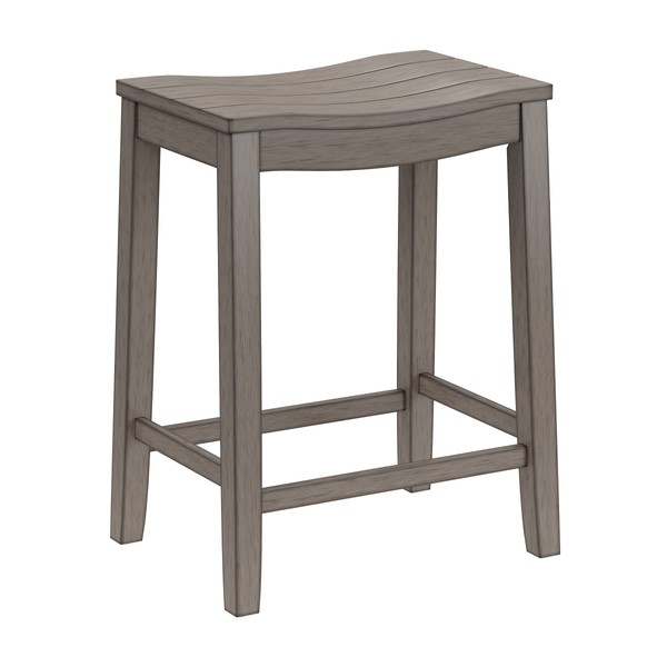 Hillsdale Fiddler Wood Backless Counter Height Stool with Saddle-Style Seat,