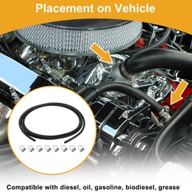 X AUTOHAUX 1/8" Fuel Line Kit 15.09ft Vacuum Hose Automotive Fuel Hose with 8 Clamps 1 Set