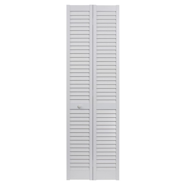 LTL Home Products SEALL24 Seabrooke PVC Louvered Interior Bifold Door, 78.625" x 23.5", White