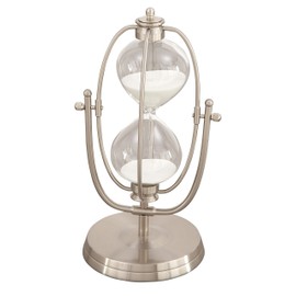 Deco 79 53425 Iron Swivel Hour Glass, 12" x 6", Silver
