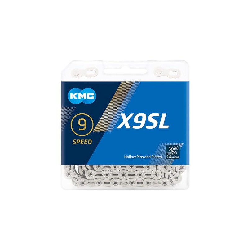 KMC X9SL 9 Speed Chain, Silver, 114 Link