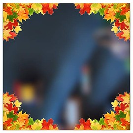 Stickers4 - Autumn Decorations - Autumn Leaves Corners Double Sided Window Stickers - Photo Realistic Autumn Leaves Window Decoration