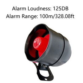 Baceyong Car Alarm System, Cw-8110 120DB Security Horn with 2 Remote Controls 12V DC Car, Universal Vehicle Alarm Security Protection System Immobiliser Black