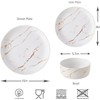Pokini White Gold Splash Dinnerware Sets, 12 Pieces Fine China